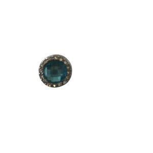 European Style Blue Silver Plated Charm‎ Bead With Crystals